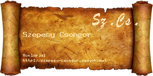 Szepesy Csongor névjegykártya